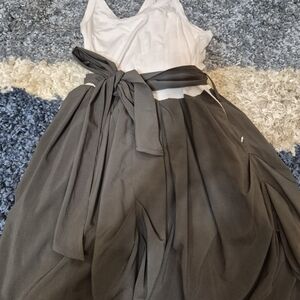 Elegant White and Gray Dress